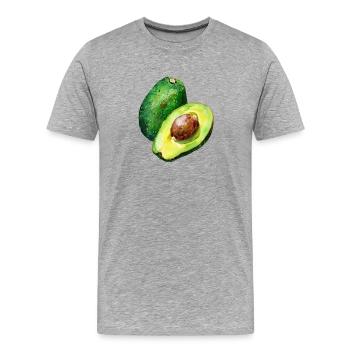 Avocat frais - T-shirt bio Premium Homme - gris chiné - Devant - Damien (186cm)