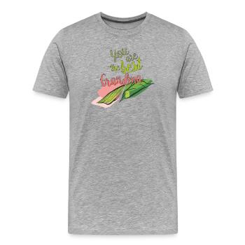 Tu es la meilleure grand-mère - T-shirt bio Premium Homme - gris chiné - Devant - Damien (186cm)