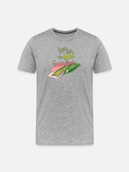 Du bist die beste Oma - Männer Premium Bio T-Shirt - Grau meliert