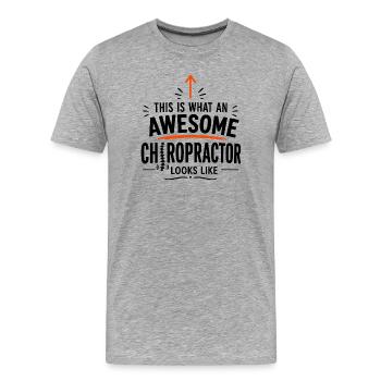 Un cadeau chiropracteur pour le médecin de la colonne vertébrale - T-shirt bio Premium Homme - gris chiné - Devant - Damien (186cm)