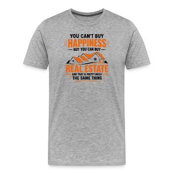 Don immobilier pour l’agent immobilier et le courtier - T-shirt bio Premium Homme - gris chiné - Devant - Damien (186cm)