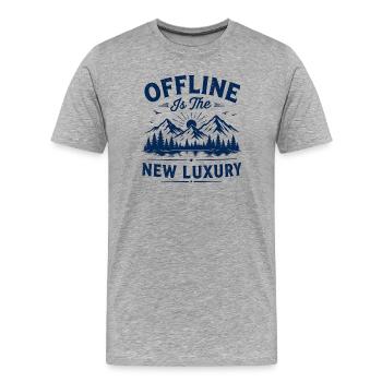 Cadeau hors ligne pour amoureux de la nature pour lecteur de livres - T-shirt bio Premium Homme - gris chiné - Devant - Damien (186cm)