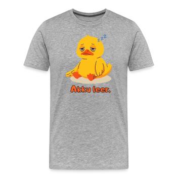 Ente Akku leer - Männer Premium Bio T-Shirt - Grau meliert - Vorne - Damien (186cm)