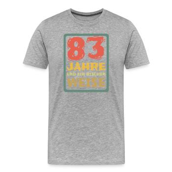 83 - Männer Premium Bio T-Shirt - Grau meliert - Vorne - Damien (186cm)