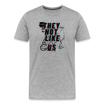 Ils ne nous aiment pas Typographie de rue - T-shirt bio Premium Homme - gris chiné - Devant - Damien (186cm)