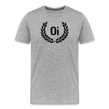 Contour de la couronne de laurier vert - T-shirt bio Premium Homme - gris chiné - Devant - Damien (186cm)