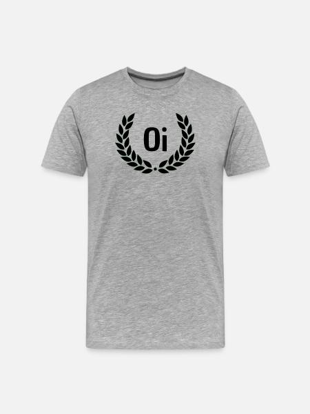 Green Laurel Wreath Outline - Men's Premium Organic T-Shirt - heather grey