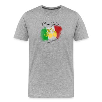 Lemon Branch in Italian Flag - Men's Premium Organic T-Shirt - heather grey - Front - Damien (186cm)