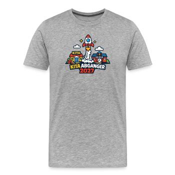 Kita Abgänger 2027 Rakete – Schulanfang Design - Männer Premium Bio T-Shirt - Grau meliert - Vorne - Damien (186cm)