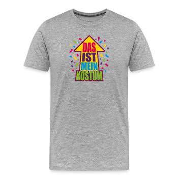 Das ist mein Kostüm – Bunter Faschings-Pfeil - Männer Premium Bio T-Shirt - Grau meliert - Vorne - Damien (186cm)