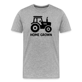 Insigne Tracteur Maison - T-shirt bio Premium Homme - gris chiné - Devant - Damien (186cm)