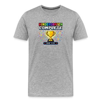 Kindergarten Complete Cup 8-Bit – Conception de jeux - T-shirt bio Premium Homme - gris chiné - Devant - Damien (186cm)