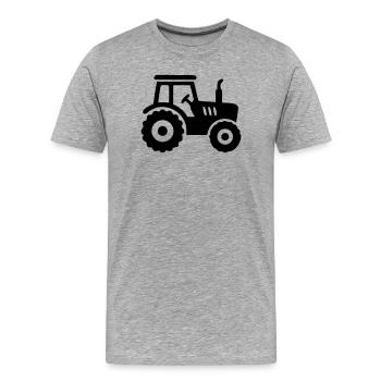 Silhouette tracteur tracteur - T-shirt bio Premium Homme - gris chiné - Devant - Damien (186cm)