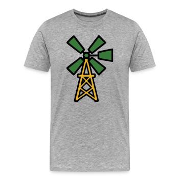 Graphique de parc éolien - T-shirt bio Premium Homme - gris chiné - Devant - Damien (186cm)