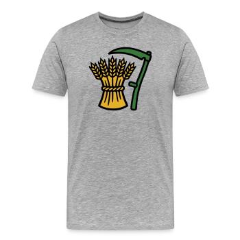 Icône de la récolte de la faux de grains - T-shirt bio Premium Homme - gris chiné - Devant - Damien (186cm)