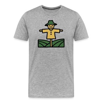 Icône du champ de l’Épouvantail - T-shirt bio Premium Homme - gris chiné - Devant - Damien (186cm)