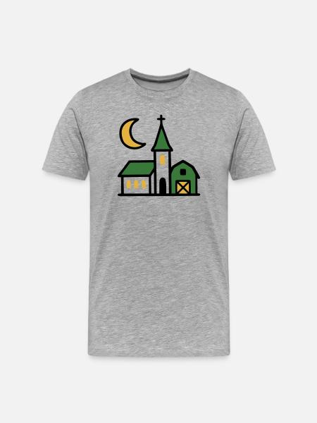 Village Church Moon Artwork - Men's Premium Organic T-Shirt - heather grey