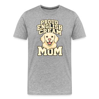 Golden Retriever Fière Maman Anglaise Amoureuse du chien - T-shirt bio Premium Homme - gris chiné - Devant - Damien (186cm)