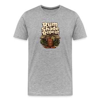 Barman Tiki Bar Hum, ombre de rhum, Répète Terrasse au bord de la piscine - T-shirt bio Premium Homme - gris chiné - Devant - Damien (186cm)
