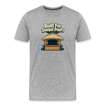 Barman Shift Construit pour Sunset Verse du Rhum Tiki Hu - T-shirt bio Premium Homme - gris chiné - Devant - Damien (186cm)