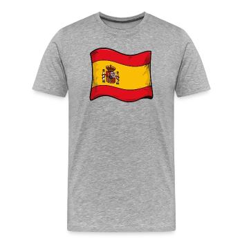 Style de dessin animé du drapeau espagnol - T-shirt bio Premium Homme - gris chiné - Devant - Damien (186cm)