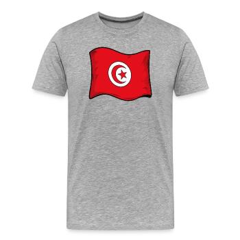 Tunisische Flagge  - Männer Premium Bio T-Shirt - Grau meliert - Vorne - Damien (186cm)