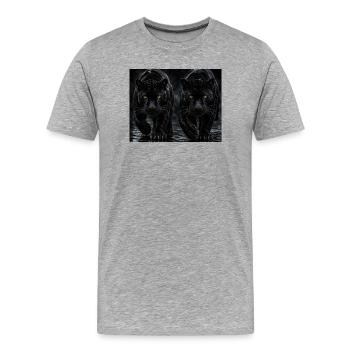 Panthères Noires Jumelles - T-shirt bio Premium Homme - gris chiné - Devant - Damien (186cm)