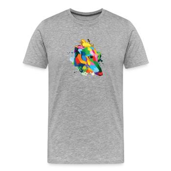 Greyhound Greyhound Lévrier rétro vintage - T-shirt bio Premium Homme - gris chiné - Devant - Damien (186cm)