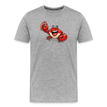 Cancer qui riait - T-shirt bio Premium Homme - gris chiné - Devant - Damien (186cm)