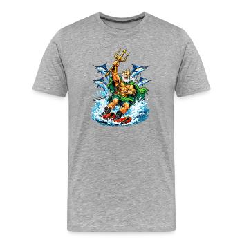 Neptune, c’est le ski nautique - T-shirt bio Premium Homme - gris chiné - Devant - Damien (186cm)