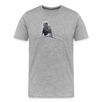 Singe - T-shirt bio Premium Homme - gris chiné - Devant - Damien (186cm)