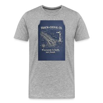 Précision des plans technologiques ferroviaires - T-shirt bio Premium Homme - gris chiné - Devant - Damien (186cm)