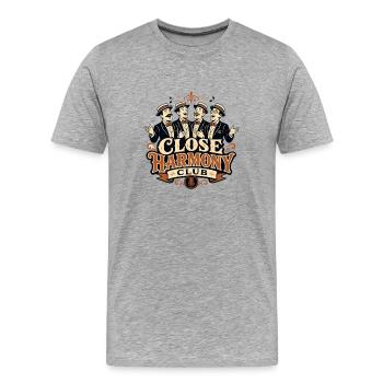 Quatuor Barbershop A Capella Close Harmony Club - T-shirt bio Premium Homme - gris chiné - Devant - Damien (186cm)