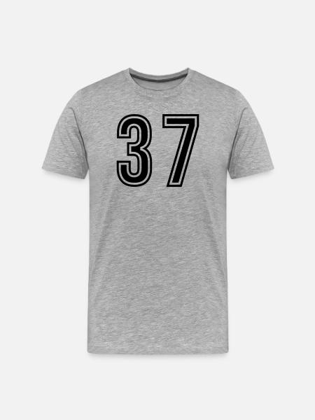 37 Number symbol - Men's Premium Organic T-Shirt - heather grey