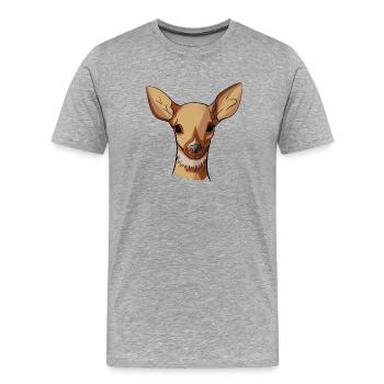 Tête de daim graphique pastel - T-shirt bio Premium Homme - gris chiné - Devant - Damien (186cm)