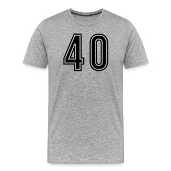 40 Zahl symbol - Männer Premium Bio T-Shirt - Grau meliert - Vorne - Damien (186cm)