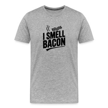 Je sens le bacon - T-shirt bio Premium Homme - gris chiné - Devant - Damien (186cm)