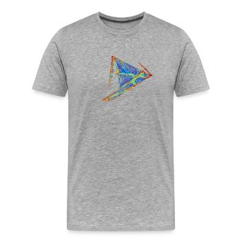 Voile Légère du Chaos – Attracteur Étrange - T-shirt bio Premium Homme - gris chiné - Devant - Damien (186cm)