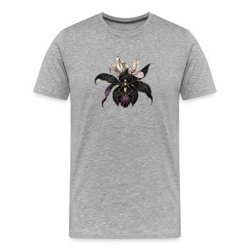 Orchid Mantis & Black Orchid  - T-shirt bio Premium Homme - gris chiné - Devant - Damien (186cm)