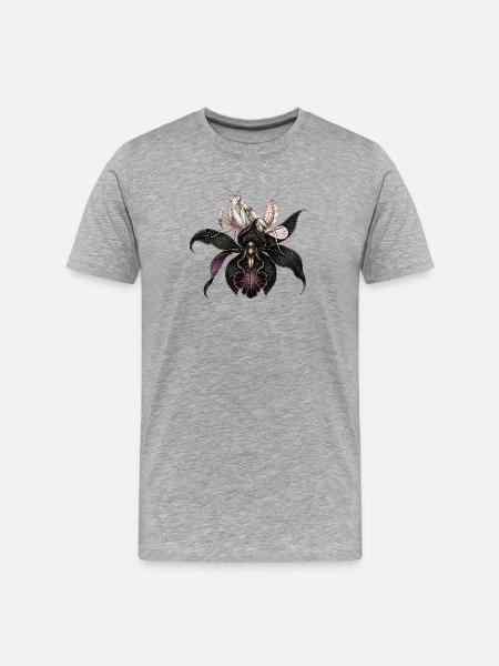Orchid Mantis & Black Orchid - T-shirt bio Premium Homme - gris chiné