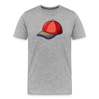 Cartoon Baseball Hat - Men's Premium Organic T-Shirt - heather grey - Front - Damien (186cm)