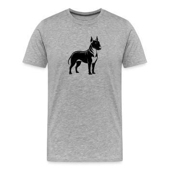 Bull Terriers - T-shirt bio Premium Homme - gris chiné - Devant - Damien (186cm)