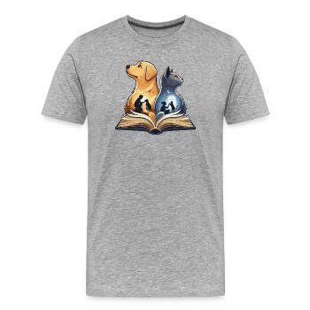 L’amitié de Paw dans le livre - T-shirt bio Premium Homme - gris chiné - Devant - Damien (186cm)
