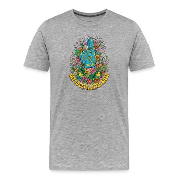 Je pars faire un peu la folie - T-shirt bio Premium Homme - gris chiné - Devant - Damien (186cm)