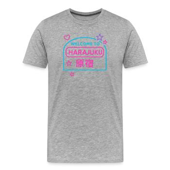 Welcome to Harajuku - T-shirt bio Premium Homme - gris chiné - Devant - Damien (186cm)