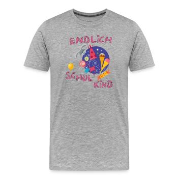 Schulkind Einschulung - Männer Premium Bio T-Shirt - Grau meliert - Vorne - Damien (186cm)