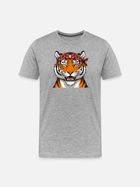 Fashionable tiger. - Men's Premium Organic T-Shirt - heather grey