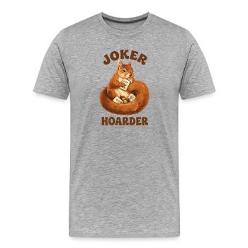 Mahjong Joker Écureuil Accumulateur - T-shirt bio Premium Homme - gris chiné - Devant - Damien (186cm)