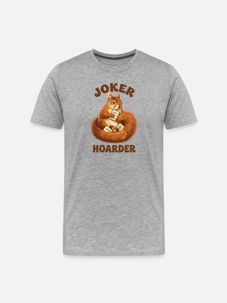 Mahjong Joker Hoarder Squirrel - Men's Premium Organic T-Shirt - heather grey