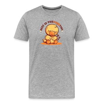 Le reste est productif - T-shirt bio Premium Homme - gris chiné - Devant - Damien (186cm)